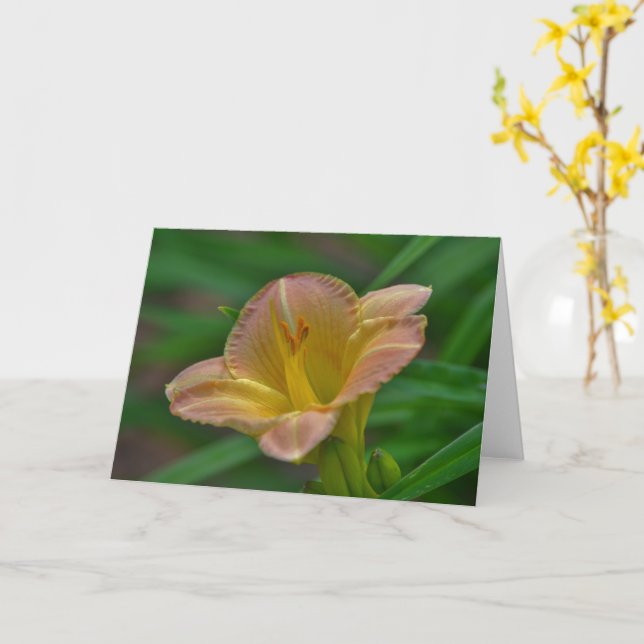 Belle carte d'art Orange Gold Lily (Fleur jaune)