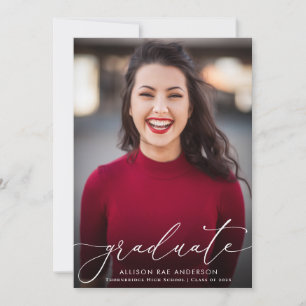 belle carte de faire-part de graduation de script