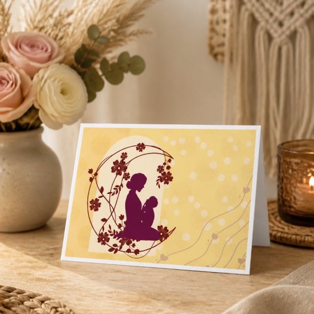 Belle carte de fête des mères Boho (Jaune) (Créateur téléchargé)