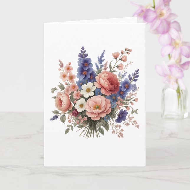Belle carte de fête des mères florale avec amour (Orchidée)