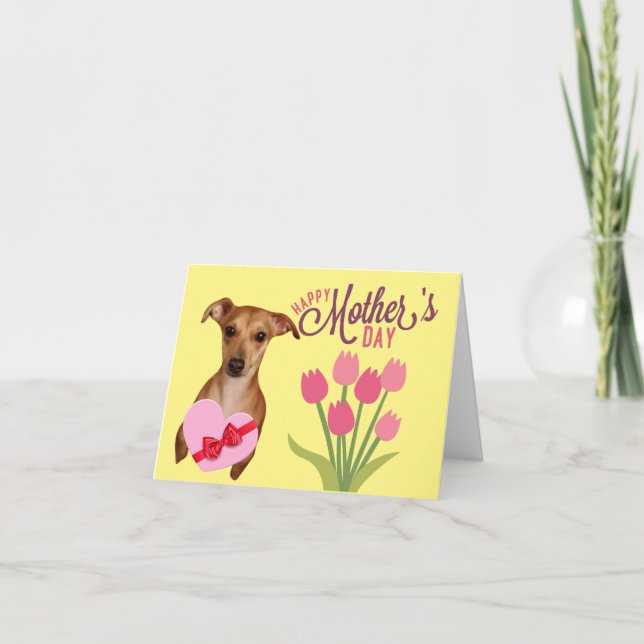 Belle carte de fête des mères florale Chiweenie (Devant)