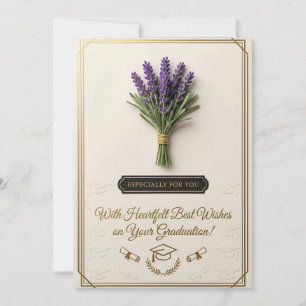 Belle carte de fin d'études florale
