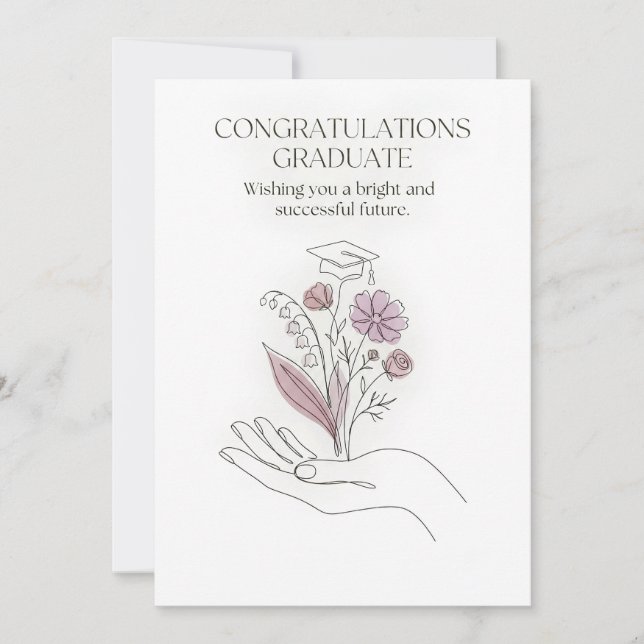 Belle carte de fin d'études florale (Devant)