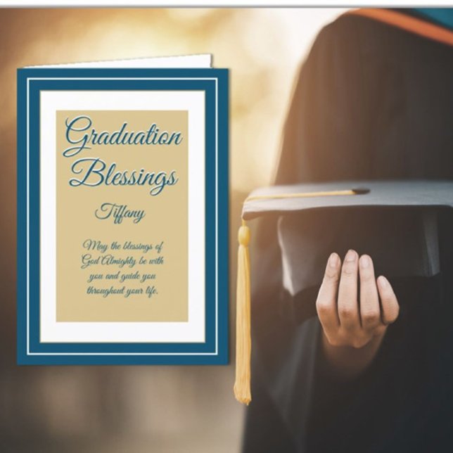 Belle carte de graduation des bénédictions chrétie (Créateur téléchargé)