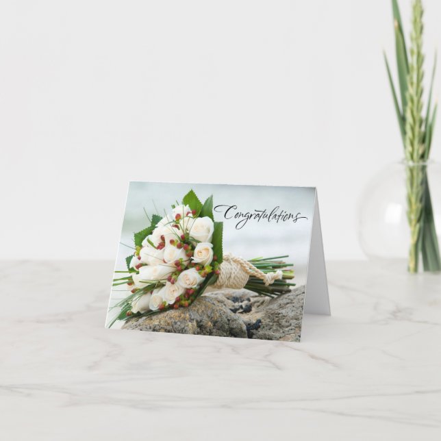 Belle carte de mariage de bouquet (Devant)