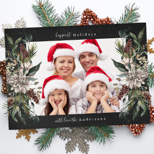 Belle carte de Noël à motif floral