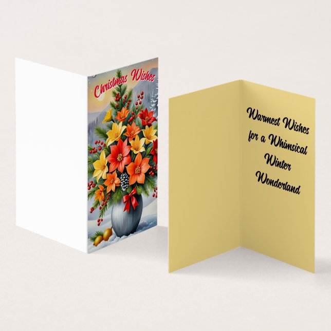 Belle carte de Noël aux fleurs (Inside and Outside)