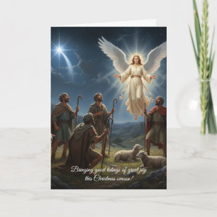 Belle carte de Noël Bonne nouvelle de la grande jo