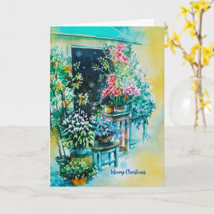 Belle carte de Noël Floral faite avec amour