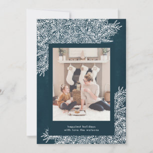 Belle carte de Noël photo de vacances Navy