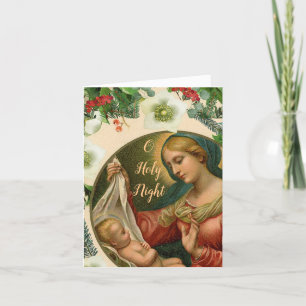 Belle carte de Noël représentant la Madone et l'En