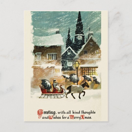 Belle Carte De Noel Vintage Zazzle Fr