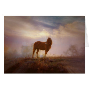 Belle carte de note blanche Palomino Mustang