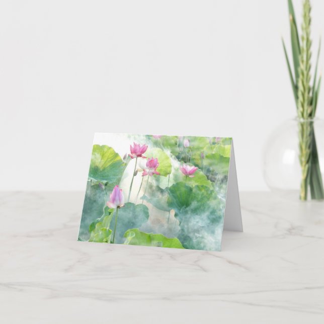 Belle carte de note vierge Lotus d'été (Devant)