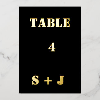 Belle carte de numéro de table de mariage en feuil