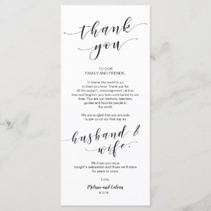 Belle carte de réglage Elegant Merci