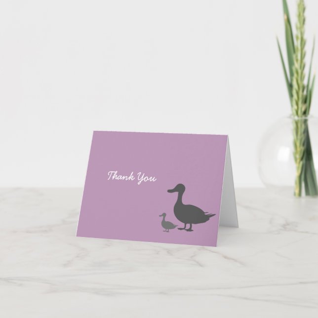 Belle carte de remerciements de canard (Devant)
