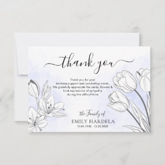 Belle carte de remerciements florale