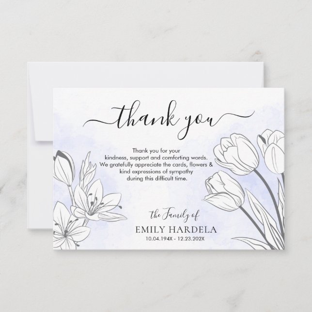 Belle carte de remerciements florale (Devant)
