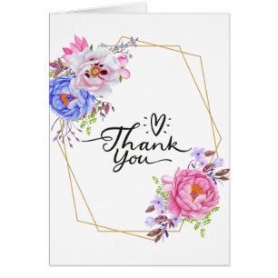 Belle Carte de remerciements géométrique florale