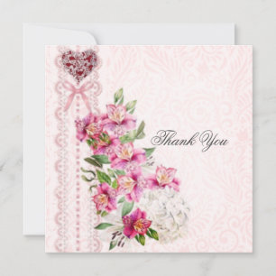 Belle Carte de remerciements rose