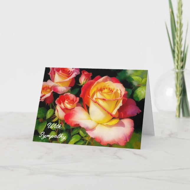Belle Carte de Sympathie Rose Jaune Rose Rose Rose (Devant)