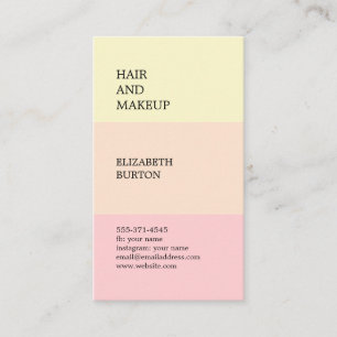 Belle carte de visite aux couleurs pastel.