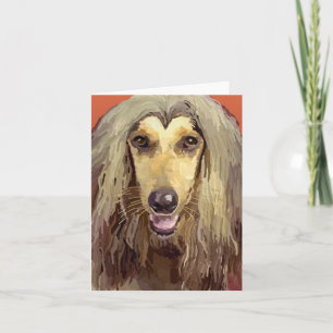 Belle carte de voeux Afghanistan Hound