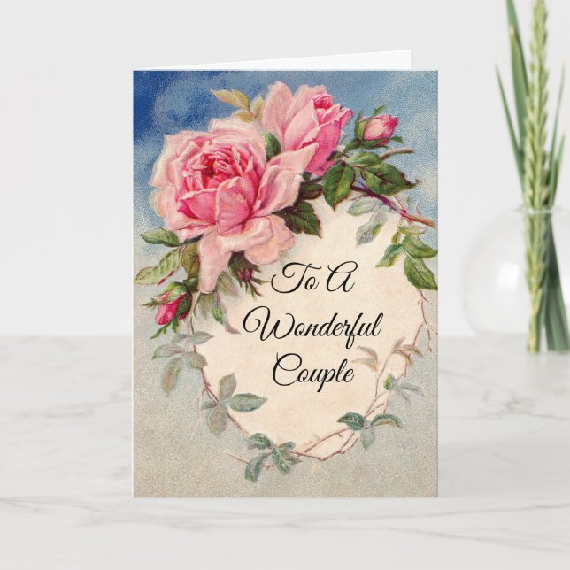 Belle carte de voeux Anniversaire Roses Roses Rose (Devant)