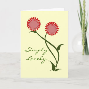 Belle carte de voeux Blooms, Rouge