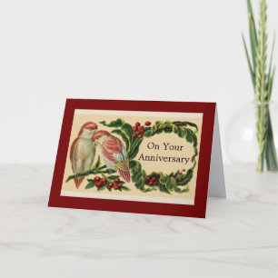 Belle carte de voeux d'anniversaire avec oiseaux v