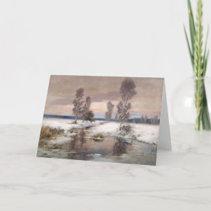 belle carte de voeux de peinture d'hiver