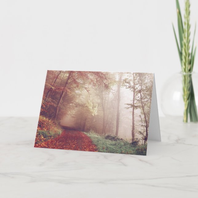 Belle Carte de voeux de sentier de marche automne (Devant)