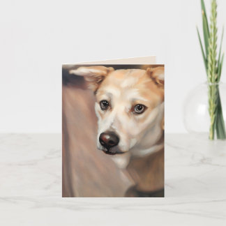 Belle carte de voeux pliée pour fille Husky