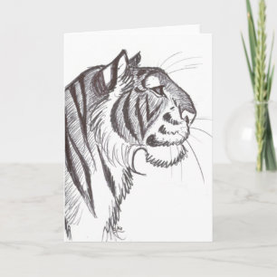 Belle carte de voeux Tiger dessin