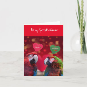 Belle carte de voeux Valentine Parrots