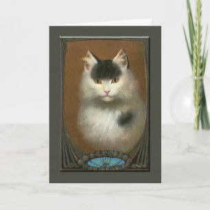 Belle carte de voeux Vintage Chat