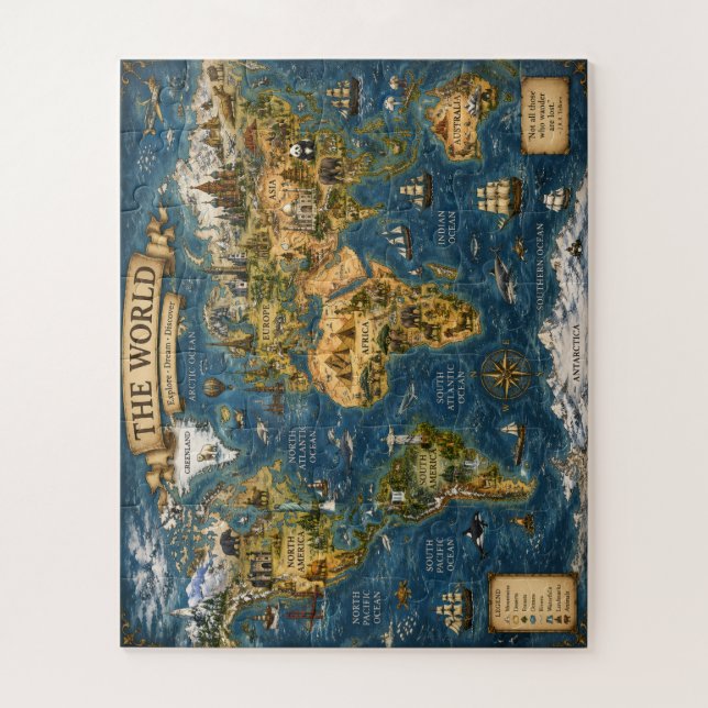 Belle carte du monde puzzle (Vertical)