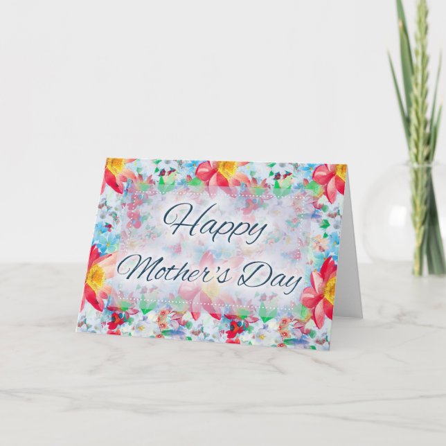 Belle carte florale Blank Mère's Day Card | d3 (Devant)