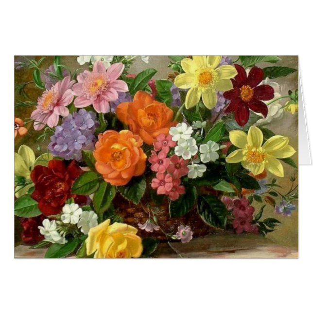 belle carte florale d'art (Devant horizontal)