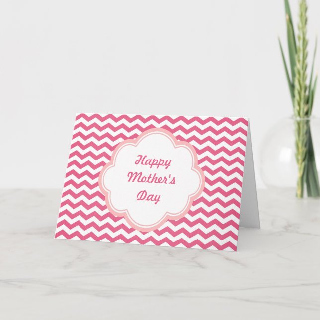 Belle carte mère chevron rose (Devant)