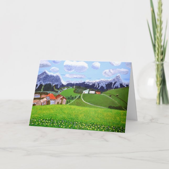 Belle carte pliée d'invitation Norvège  (Devant)