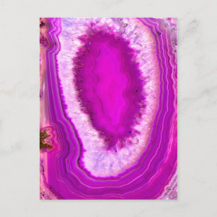 Belle carte postale Agate rose