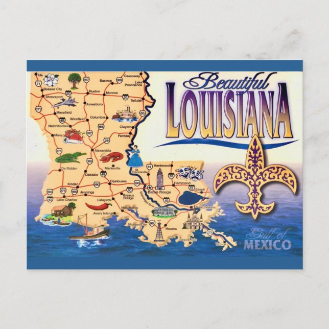 Belle carte postale de Louisiane (Devant)