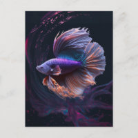 Belle carte postale de poisson Abstrait violet