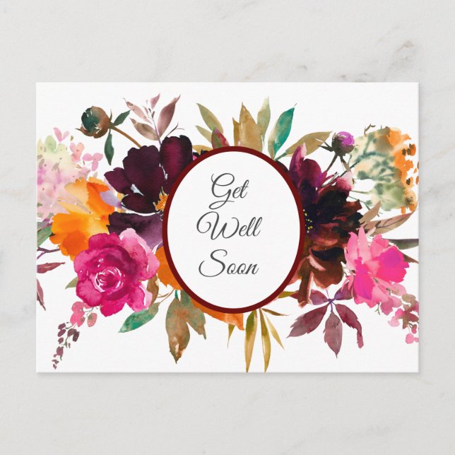 Belle carte postale de vœux de rétablissement aux  (Devant)