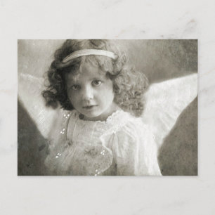 Belle carte postale fille ange Vintage