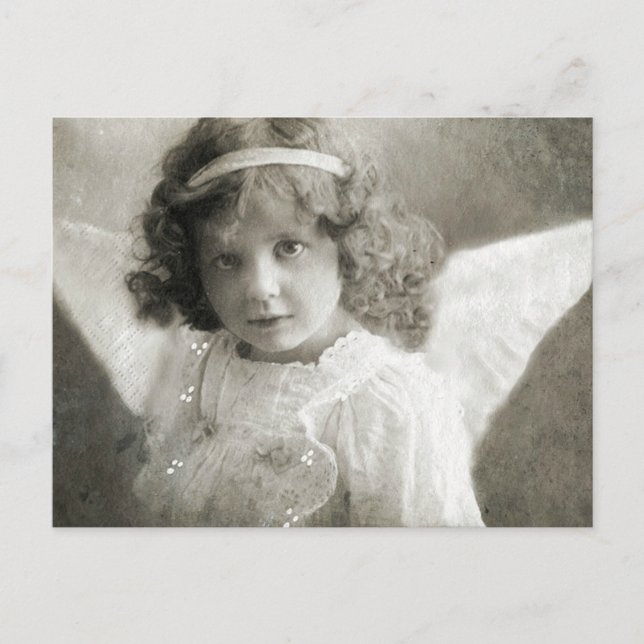 Belle carte postale fille ange Vintage (Devant)