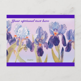 Belle carte postale Irises Watercolor