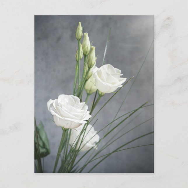Belle carte postale Lisianthus White Flowers (Devant)